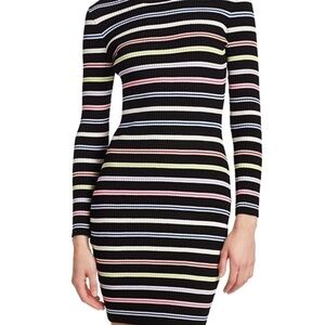 NEW! Milly striped mini knit bodycon dress - blue, pink, yellow, white